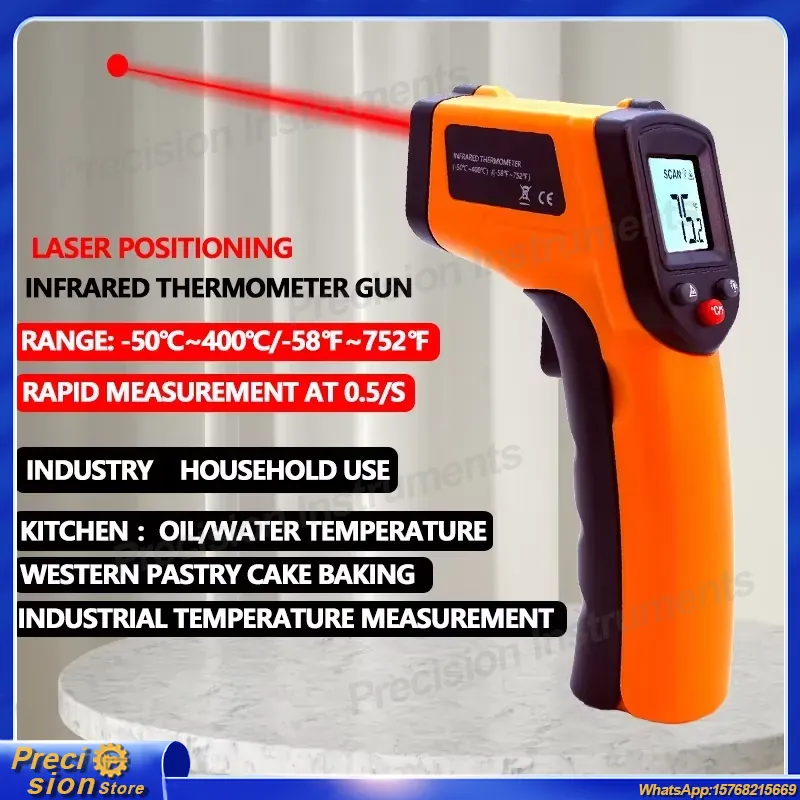 Industrial Infrared Laser - Termometer Inframerah Tanpa Kontak, Pengukur Suhu